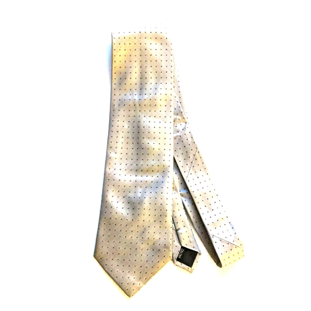 Oscar De La Renta Silver tie with blue & gold